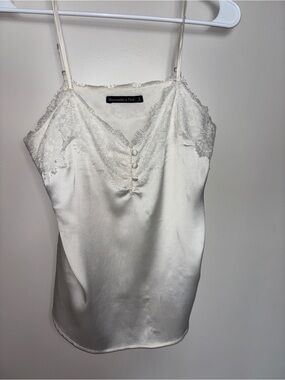 Abercrombie & Fitch Y2K Ivory Lace Satin Cami